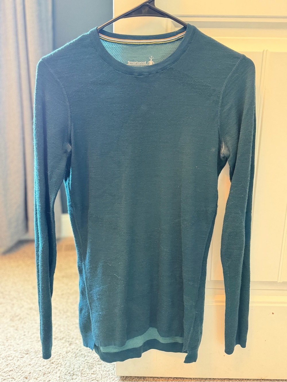 Smartwool Women's Intraknit 200 Merino Wool Base Layer Crew Top Teal, Size M